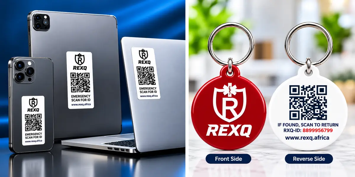 REXQ Asset ID Tags on devices and REXQ Smart Keyholders