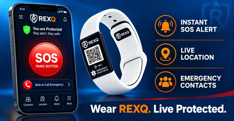 REXQ SOS app and Emergency ID wristband